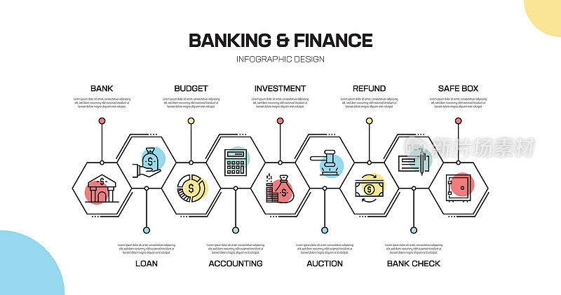 Banking and Finance Line Infographic Design